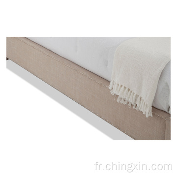 Meubles de chambre à coucher tapissés par capitonnage de bouton de style américain de lit de tissu